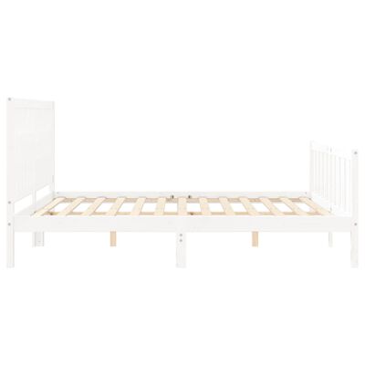 vidaXL Estrutura cama Super King Size c/ cabeceira madeira branco