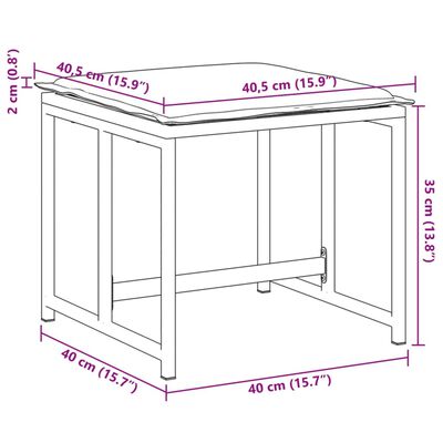 vidaXL Bancos de jardim c/ almofadões 4 pcs aço e textilene branco