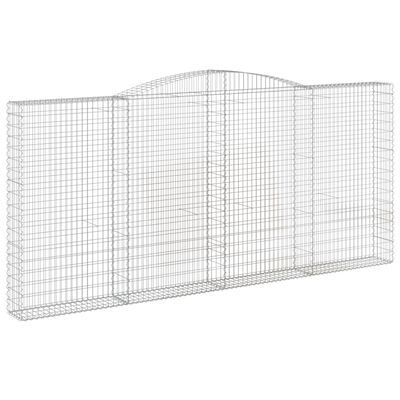 vidaXL Cestos gabião arqueados 2pcs 400x30x180/200cm ferro galvanizado