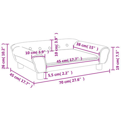 vidaXL Sofá infantil 70x45x26 cm veludo cinzento-escuro