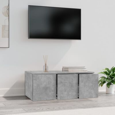 vidaXL Móvel de TV 80x34x30 cm derivados de madeira cinzento cimento