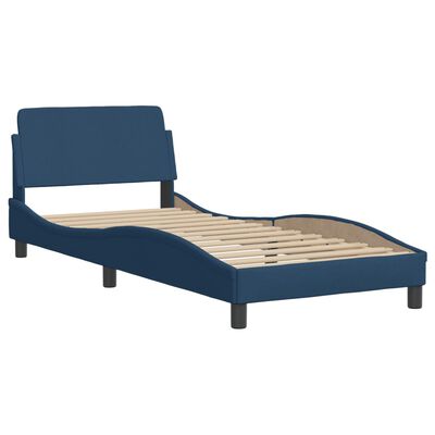 vidaXL Cama com colchão 90x190 cm tecido azul