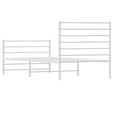 vidaXL Estrutura de cama com cabeceira e pés 100x200 cm metal branco