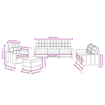 vidaXL 4 pcs conjunto de sofás com almofadões tecido cinzento-escuro