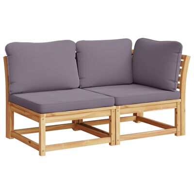 vidaXL 5 pcs conjunto lounge de jardim c/ almofadões acácia maciça