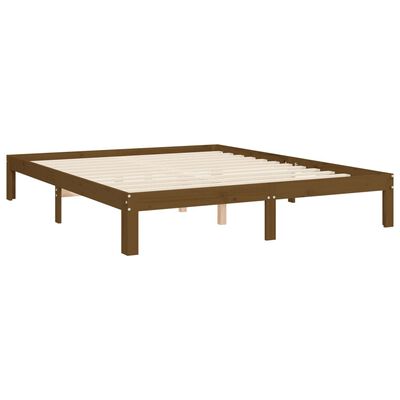 vidaXL Estrutura cama c/ cabeceira 160x200 madeira maciça castanho-mel