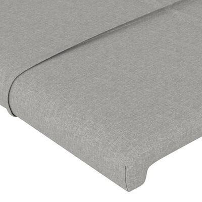 vidaXL Cabeceira de cama tecido 100x5x78/88 cm cinzento-claro