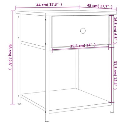 vidaXL Mesas de cabeceira 2pcs derivados de madeira carvalho castanho