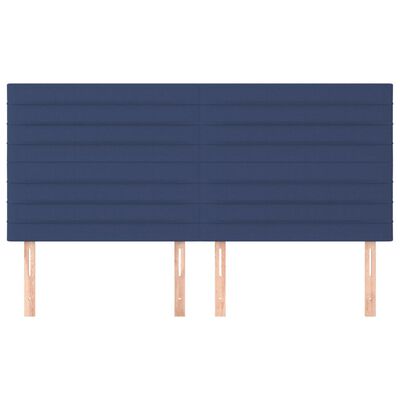 vidaXL Cabeceira de cama 4 pcs tecido 80x5x78/88 cm azul