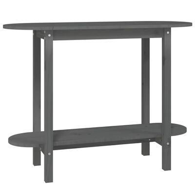 vidaXL Mesa consola 110x40x80 cm madeira de pinho maciça cinzento