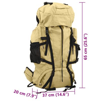 vidaXL Mochila para caminhadas 60 L tecido oxford caqui