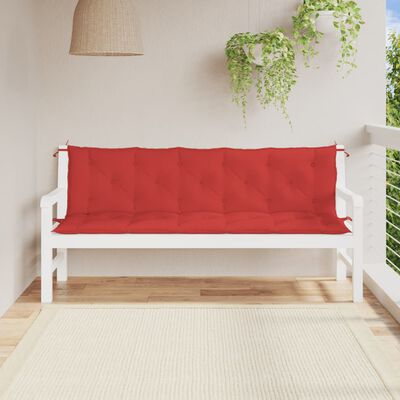 vidaXL Almofadão banco jardim 180x(50+50)x7cm tecido oxford vermelho