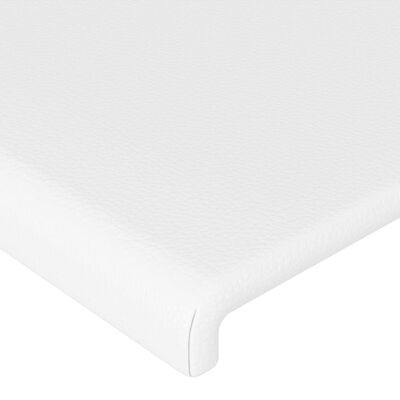 vidaXL Cabeceira de cama c/ LED couro artificial 90x5x78/88 cm branco