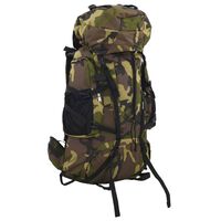 vidaXL Mochila para caminhadas 60 L tecido oxford camuflagem verde