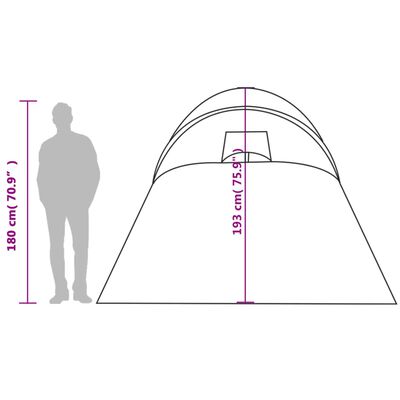 vidaXL Tenda familiar cúpula para 6 pessoas impermeável cinza/laranja