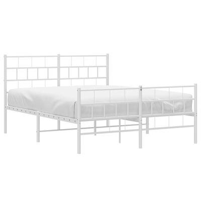 vidaXL Estrutura de cama com cabeceira e pés 140x200 cm metal branco