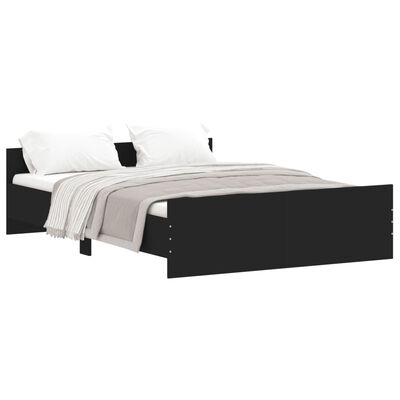 vidaXL Estrutura de cama com cabeceira e pés 140x190 cm preto