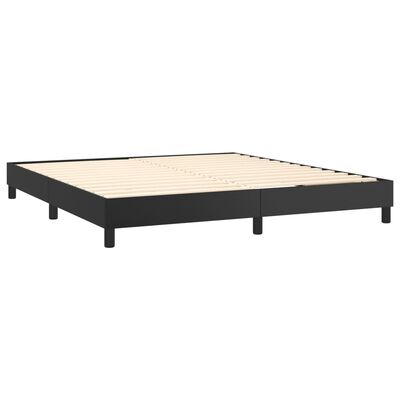 vidaXL Cama com molas/colchão 160x200 cm couro artificial preto