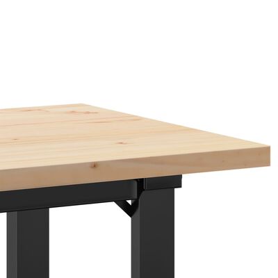 vidaXL Mesa de jantar estrutura em O 100x50x75,5cm pinho/ferro fundido