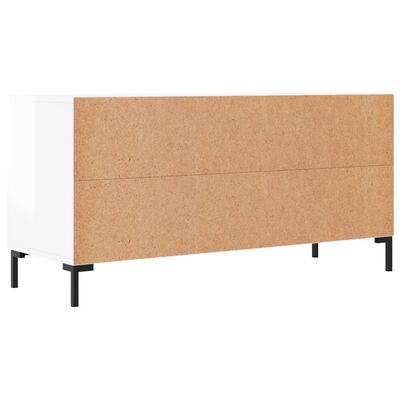 vidaXL Móvel para TV 102x36x50 cm derivados madeira branco brilhante