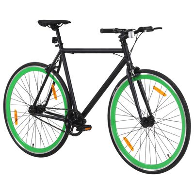 vidaXL Bicicleta de mudanças fixas 700c 51 cm preto e verde