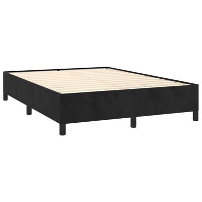 vidaXL Cama com molas/colchão 140x190 cm veludo preto