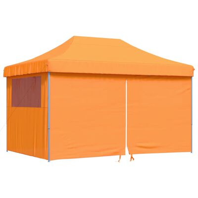 vidaXL Tenda para festas pop-up dobrável c/ 4 paredes laterais laranja