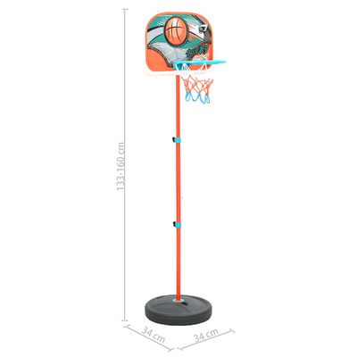 vidaXL Conjunto jogo de basquetebol portátil ajustável 133-160 cm