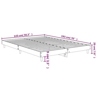 vidaXL Estrutura cama s/ colchão derivados de madeira carvalho sonoma