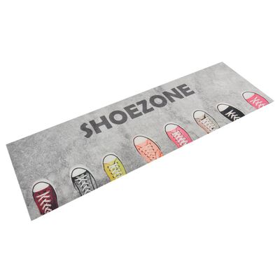 vidaXL Tapete de cozinha lavável 60x180 cm veludo padrão shoezone