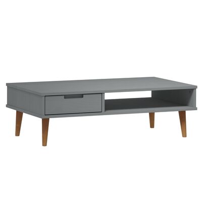 vidaXL Mesa de centro MOLDE 100x55x31 cm pinho maciço cinzento