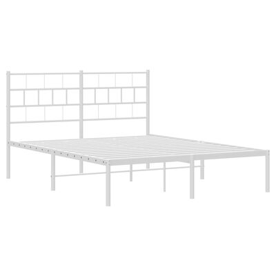 vidaXL Estrutura de cama com cabeceira 120x200 cm metal branco