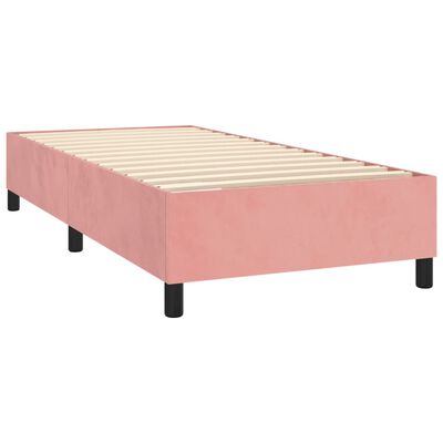 vidaXL Cama com molas/colchão 80x200 cm veludo rosa