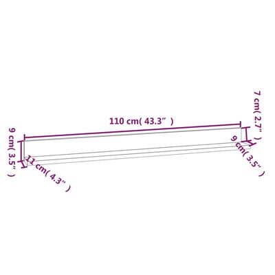 vidaXL Prateleiras de parede 2pcs 110x11x9cm pinho maciço castanho-mel