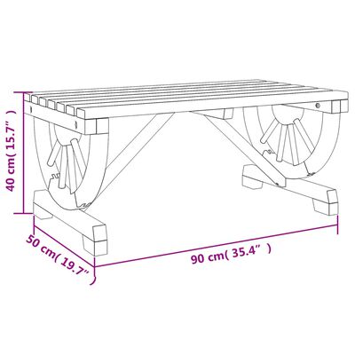 vidaXL Mesa de centro para jardim 90x50x40 cm madeira de abeto maciça