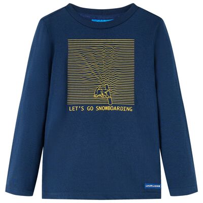 T-shirt de manga comprida para criança azul-marinho 116