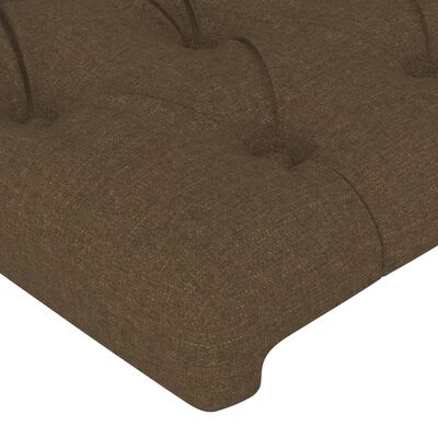 vidaXL Cabeceira de cama c/ luzes LED tecido 100x7x78/88 cm castanho