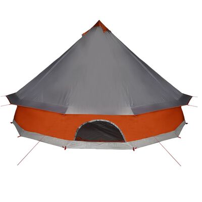 vidaXL Tenda familiar tipi para 6 pessoas impermeável cinza/laranja