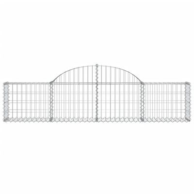 vidaXL Cestos gabião arqueados 11pcs 200x30x40/60 cm ferro galvanizado