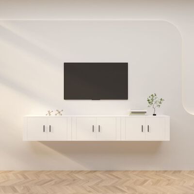 vidaXL Móveis de TV de parede 3 pcs 80x34,5x40 cm branco