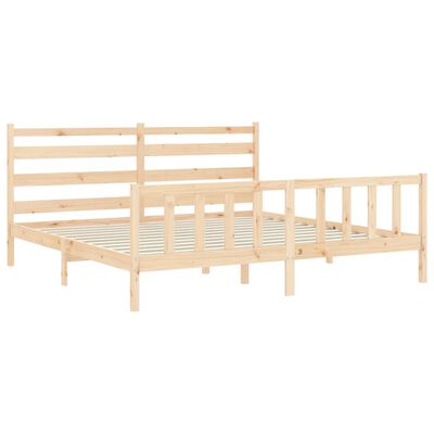 vidaXL Estrutura de cama com cabeceira 180x200 cm madeira maciça