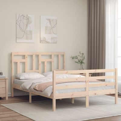 vidaXL Estrutura de cama com cabeceira 120x200 cmmadeira maciça