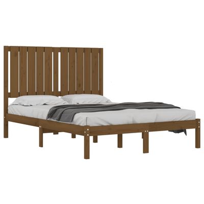 vidaXL Estrutura cama pequena de casal 120x190 cm madeira castanho-mel