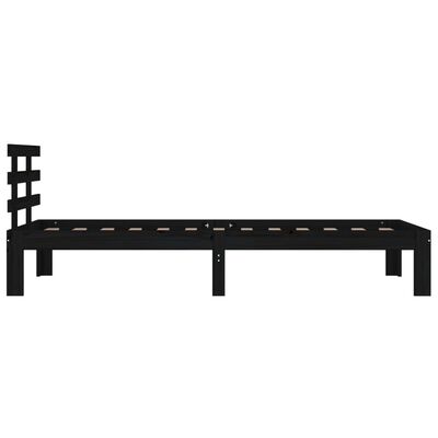 vidaXL Estrutura de cama solteiro 90x190 cm madeira maciça preto