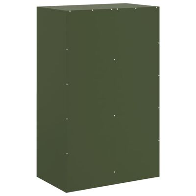 vidaXL Aparador 67x39x107 cm aço verde azeitona