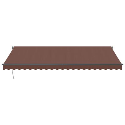 vidaXL Toldo retrátil manual com luzes LED 500x350 cm castanho