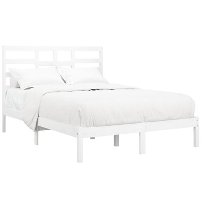 vidaXL Estrutura cama pequena casal 120x190 cm pinho maciço branco