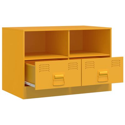 vidaXL Móveis de TV 2 pcs 67x39x44 cm aço amarelo mostarda