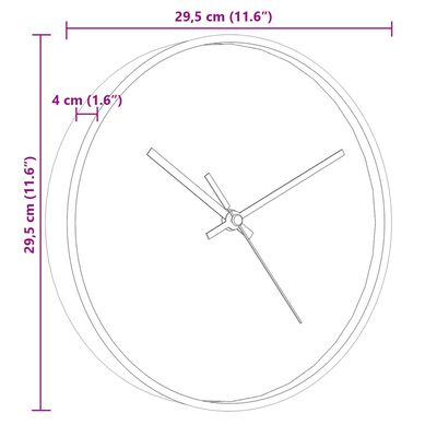 vidaXL Relógio de parede Ø29,5cm poliestireno e vidro dourado e branco