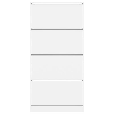 vidaXL Sapateira com 4 gavetas articuladas 80x21x163,5 cm branco